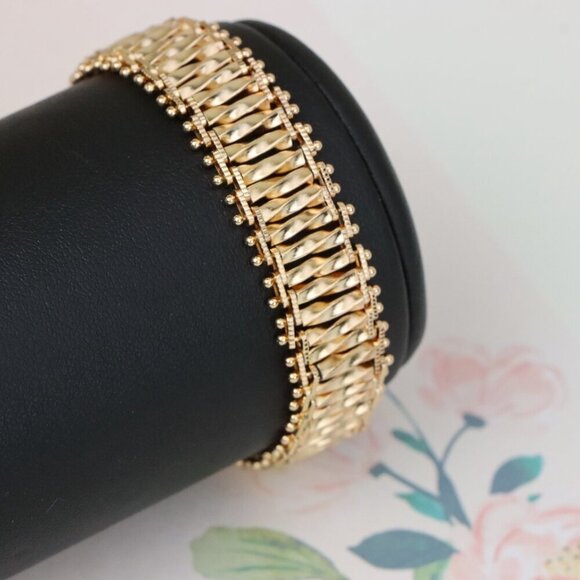 "Elegant Rose Gold Wide Link Bracelet in High Polish Finish, XPBL1121 - Picture 8 of 12